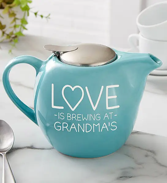 gifts for non-traditional moms Love is Brewing Teapot