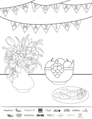 Flowers Mothers Day Printable Coloring Page