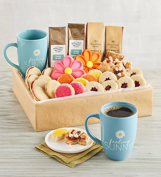 Regalos del Día de la Madre para nuevas mamás con caja de regalo de café y galletas