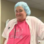 Heather Robertson shift-frosting supervisor at Cheryl's Cookies.