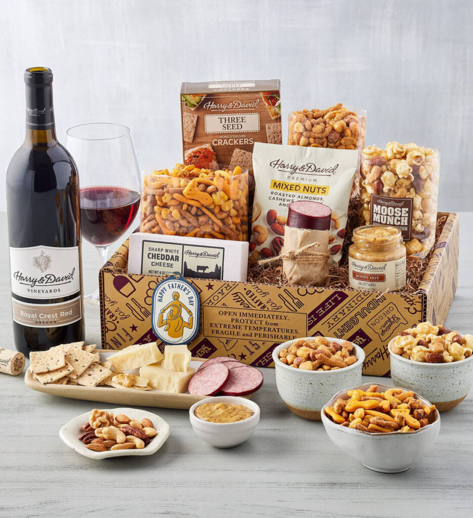fathers day gift ideas with Dads Savory Snack Box with Wine
