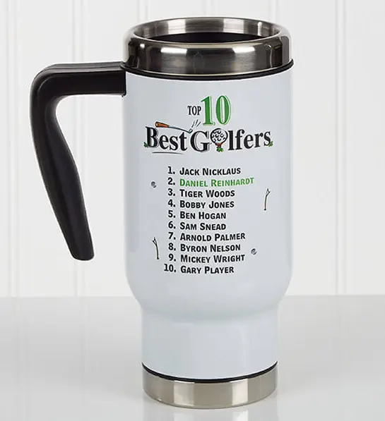 golf gift ideas with coffee travel mug
