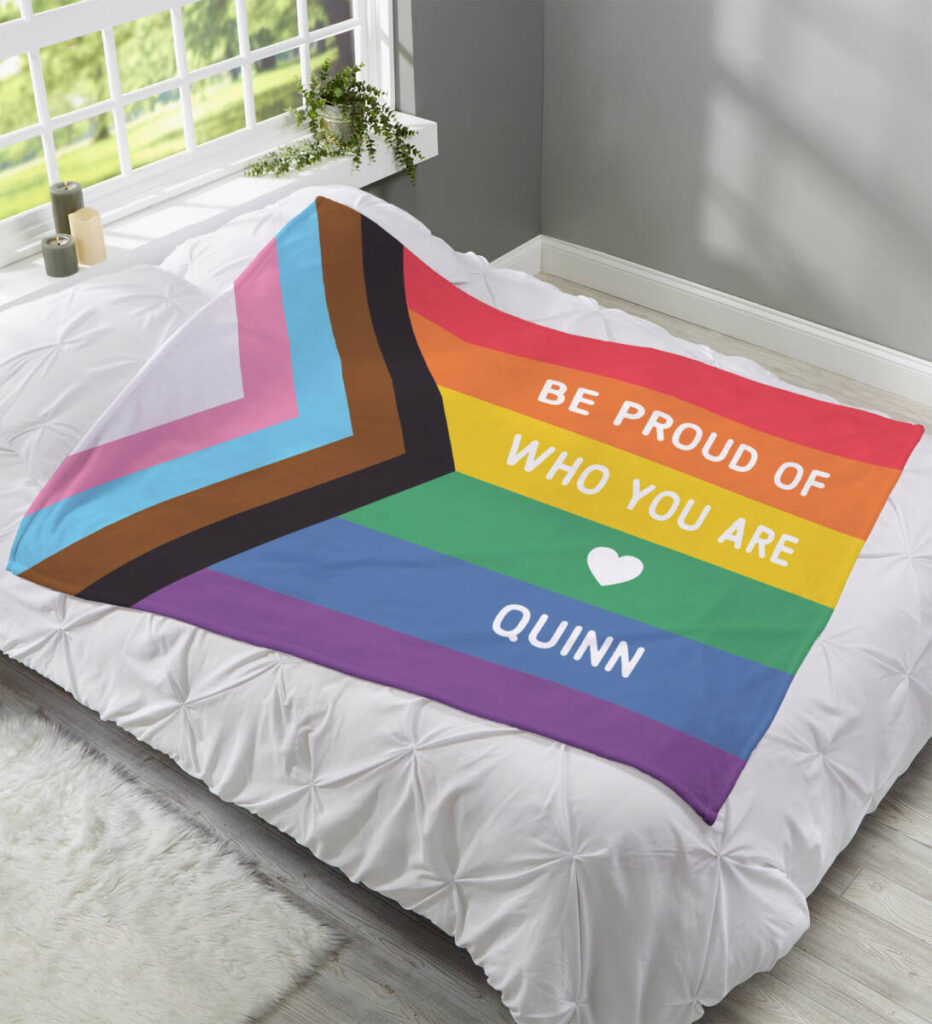 pride month gifts with Love Yourself Personalized Blanket
