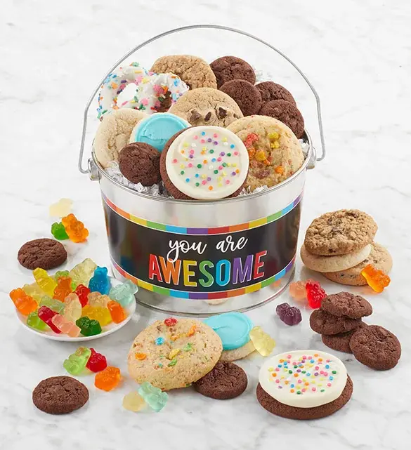 pride month gifts with You Are Awesome Treats Pail