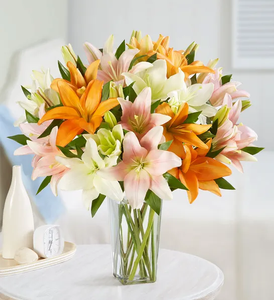 front porch ideas with Vibrant Summer Lily Bouquet
