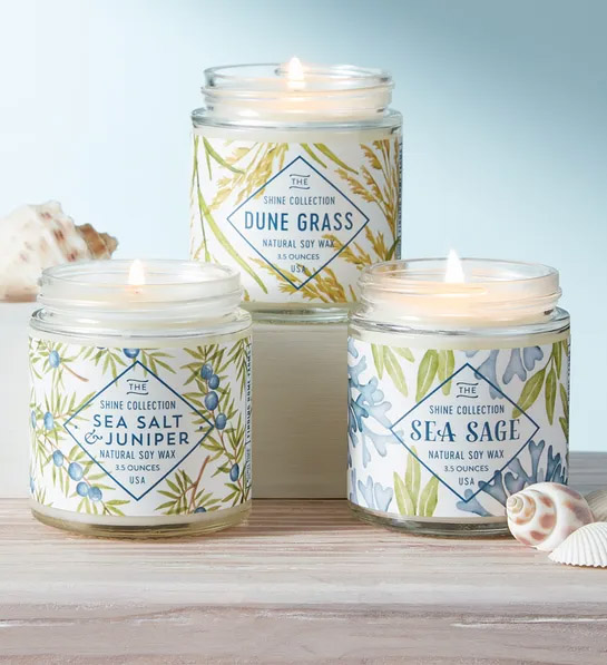 wedding favors sea scented candles