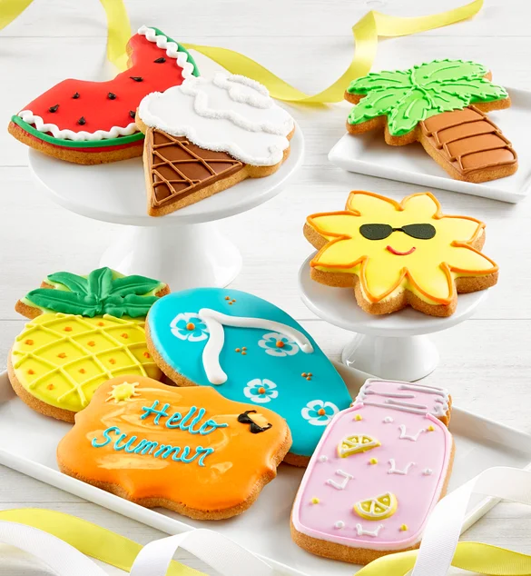 august birthdays Summer Artisan Iced Cookies