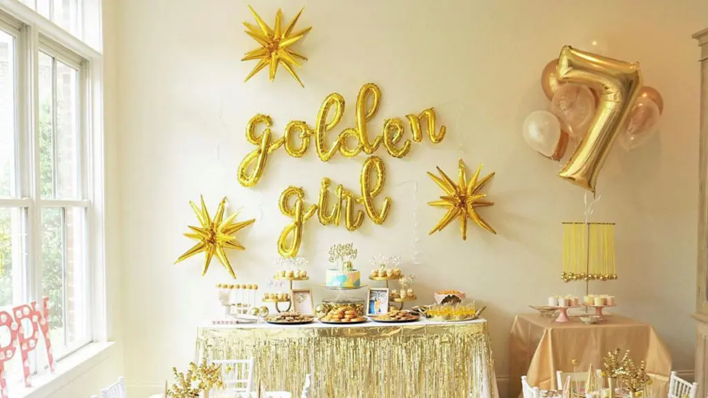 golden birthday balloon decorations