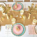golden birthday tablescape
