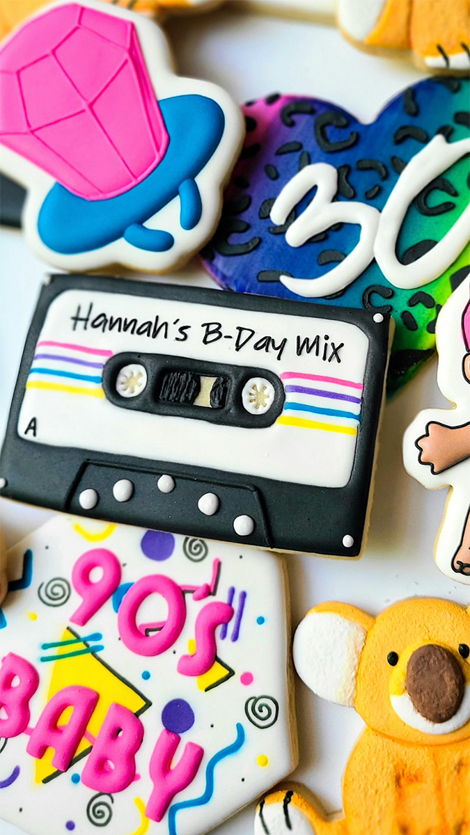 th birthday ideas retro cookies