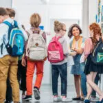 kids in school corridor