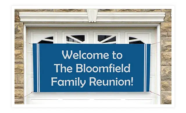 celebrating family with reunion banner