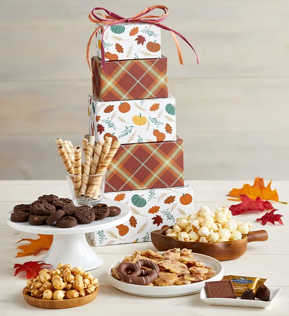 loving fall Falling Leaves Sweets Treats Tower