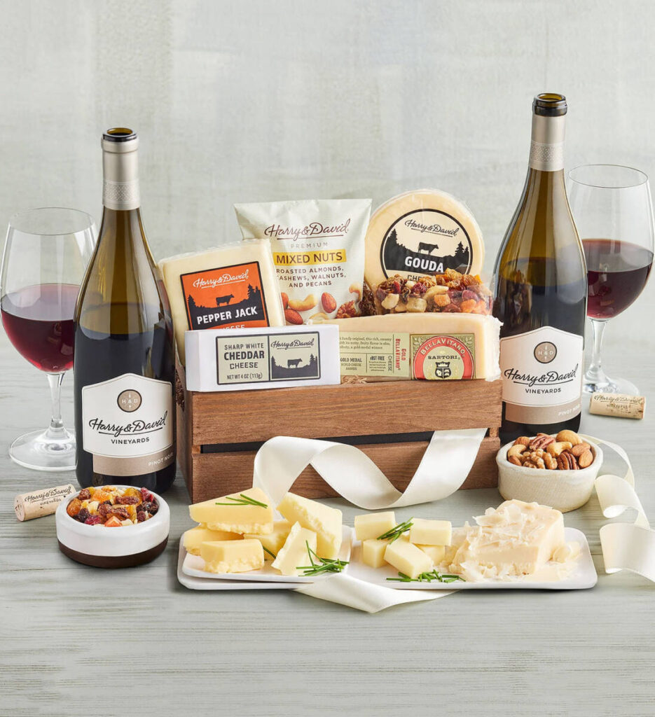 Bosss Day Gift Ideas Gourmet Cheese Gift with Wine