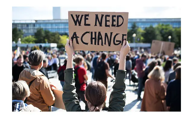 photo of a climate change protest