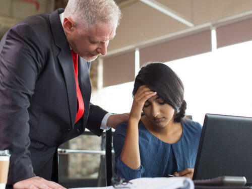 bereavement leave with boss supporting sad employee