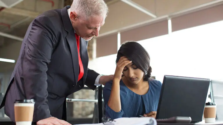 bereavement leave with boss supporting sad employee