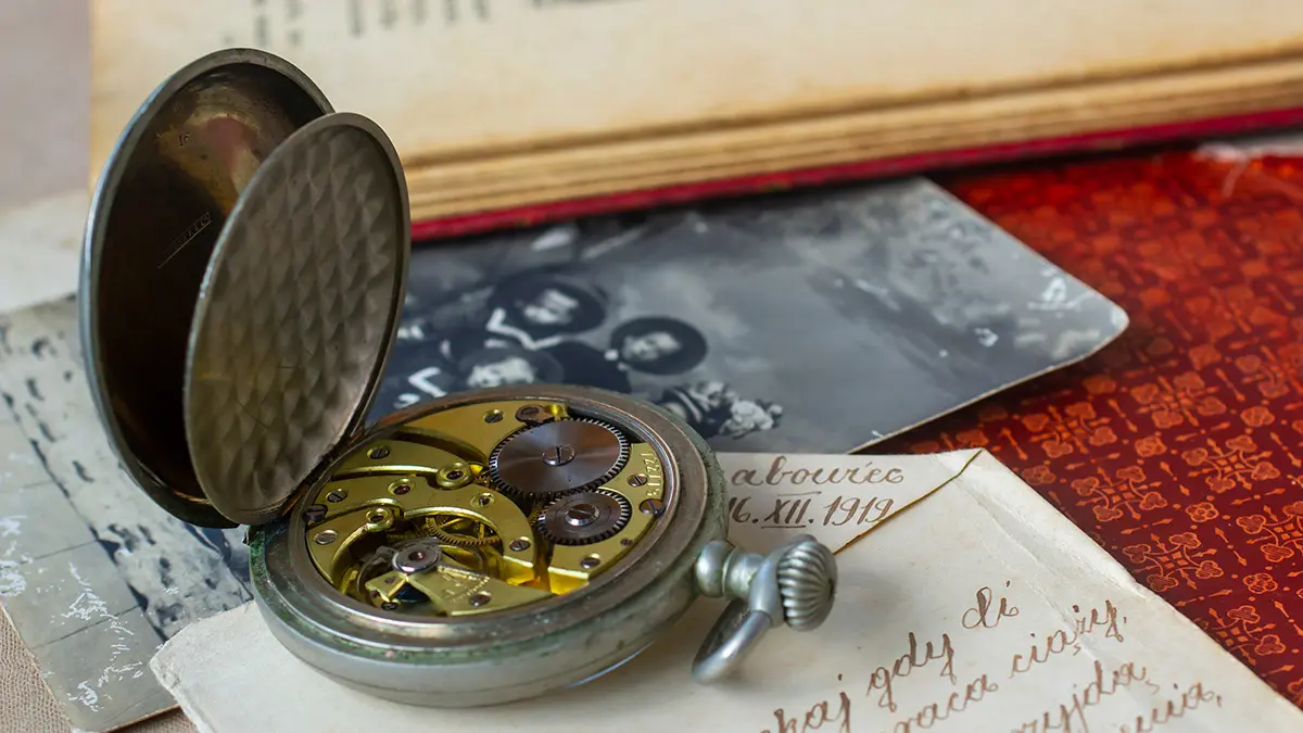 how to declutter with antique pocket watch with Victorian items