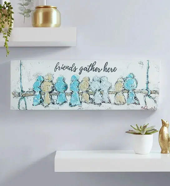 best friend birthday gifts Friends Gather Here Canvas Wall Art