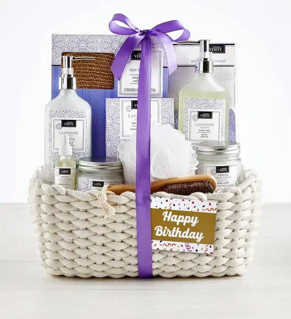 best friend birthday gifts Its Your Birthday Denarii Lavender Spa Basket
