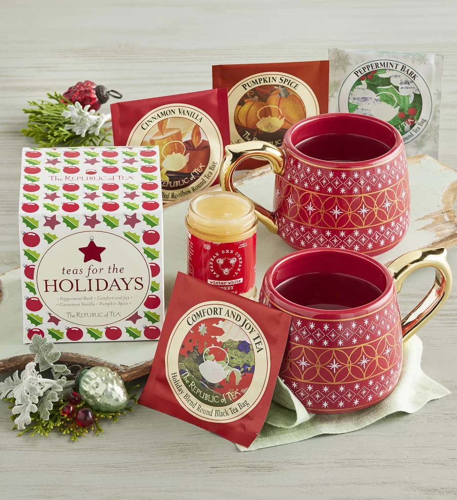 christmas gift ideas for her Holiday Tea and Mugs Gift