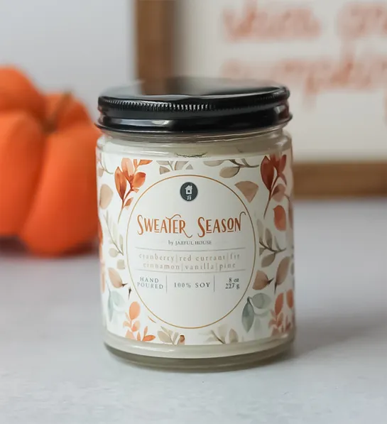 fall gifts Scented Soy Candle Hello Fall