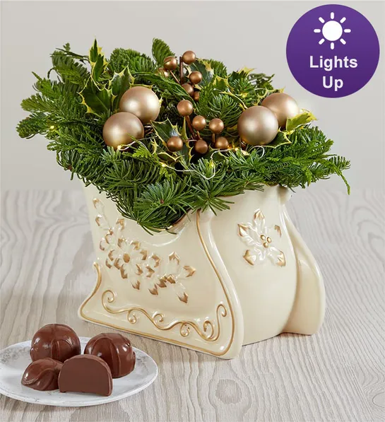 holiday gift guide Classic Christmas Evergreen Sleigh