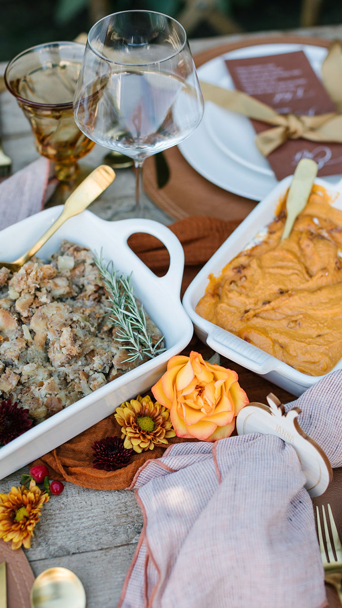 thanksgiving checklist sweet potatoes and stuffing