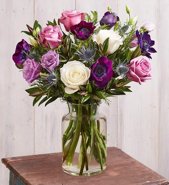 types of purple flowers Purple Sky Anemone Bouquet
