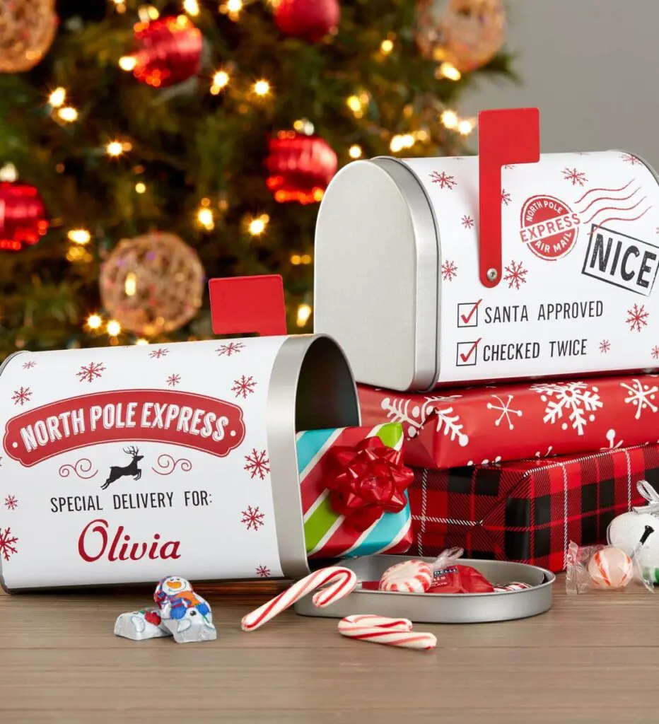 white elephant gift ideas Personalized Christmas Metal Mailbox