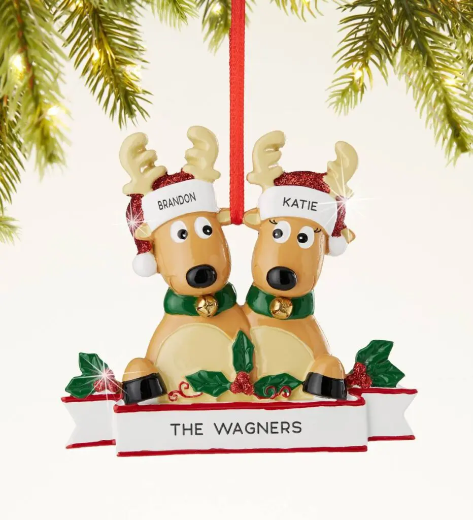 Christmas table design ideas Reindeer Personalized Ornament