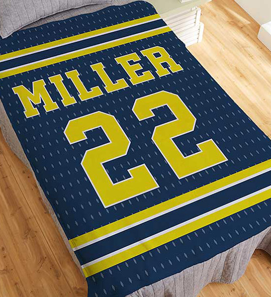christmas gifts for teens Sport Jersey Personalized Fleece Blanket