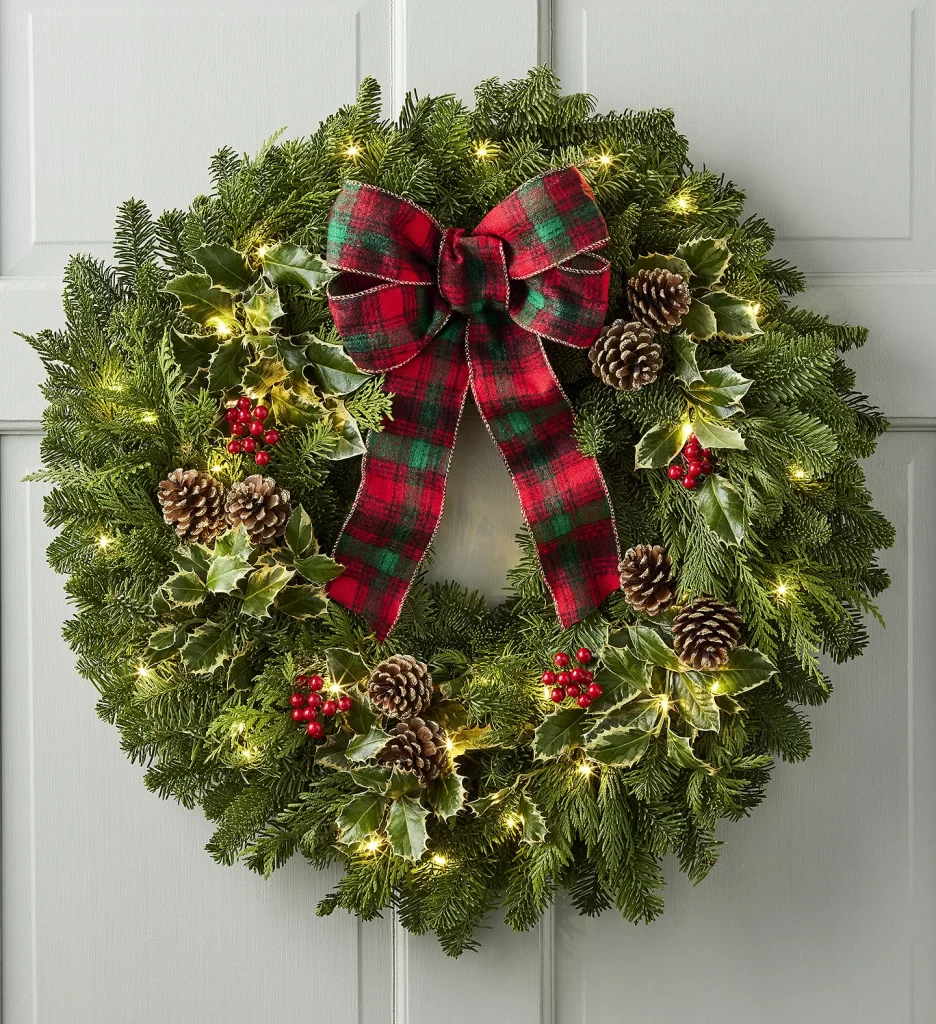 december birth flowers Holiday Evergreen Wreath