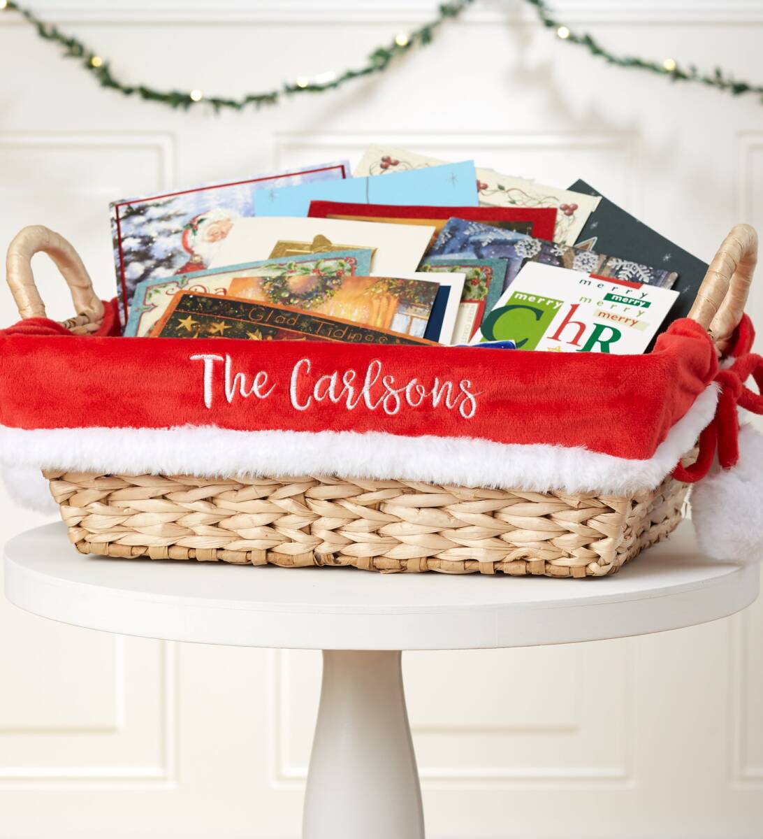 merry christmas wishes Christmas Card Basket Liner