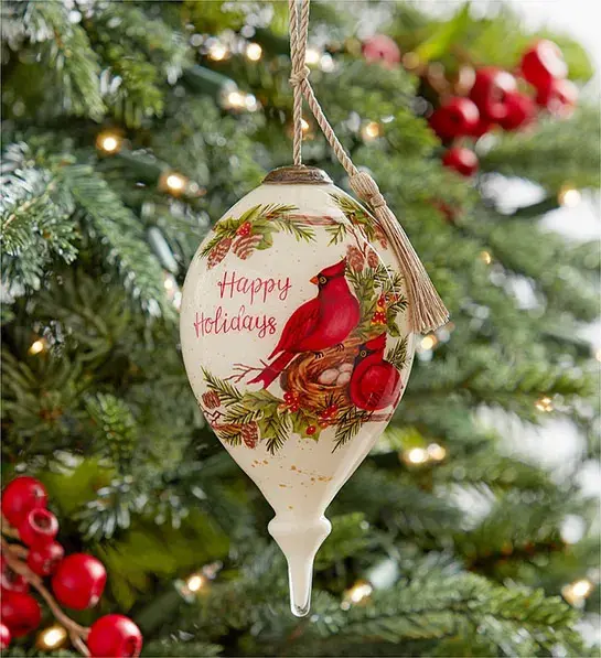 stocking stuffer ideas Happy Holidays Hand Painted Ornament