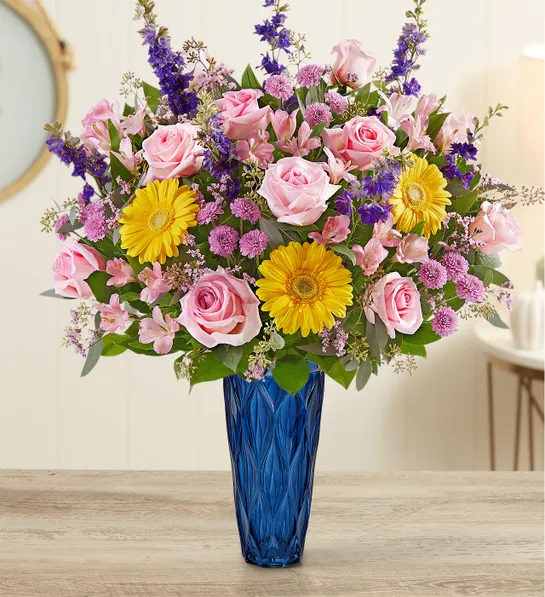 types of pink flowers Blushing Garden Bouquet