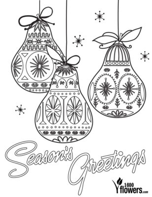 Flowers Christmas Printable Page