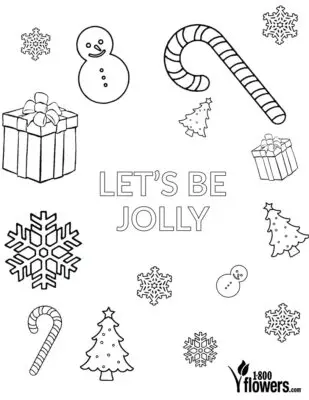 Flowers Christmas Printable Page