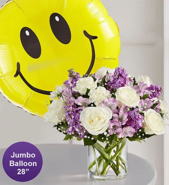 best get well soon gifts Lovely Lavender Medley with Jumbo Smile Balloon