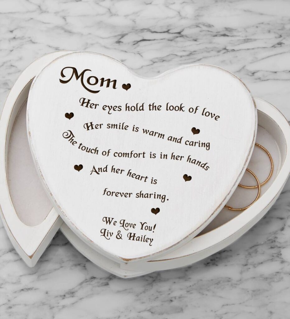 birthday gift ideas for mom engraved jewelry box