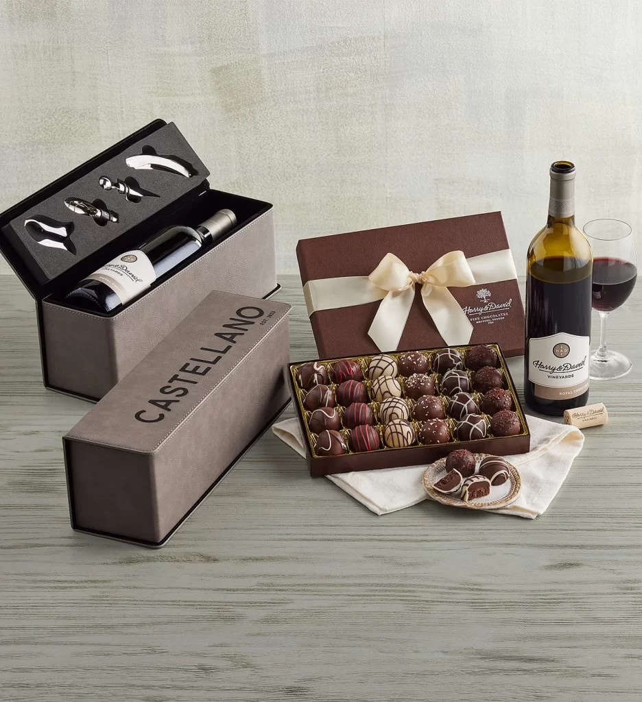 milestone birthdays Truffles Red Wine Personalized Wine Box with Tools