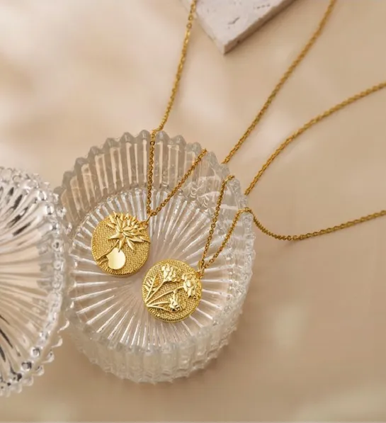 february birth flowers Birth Flower Necklace