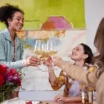 galentines day party ideas wine toast