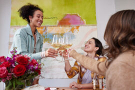 galentines day party ideas wine toast