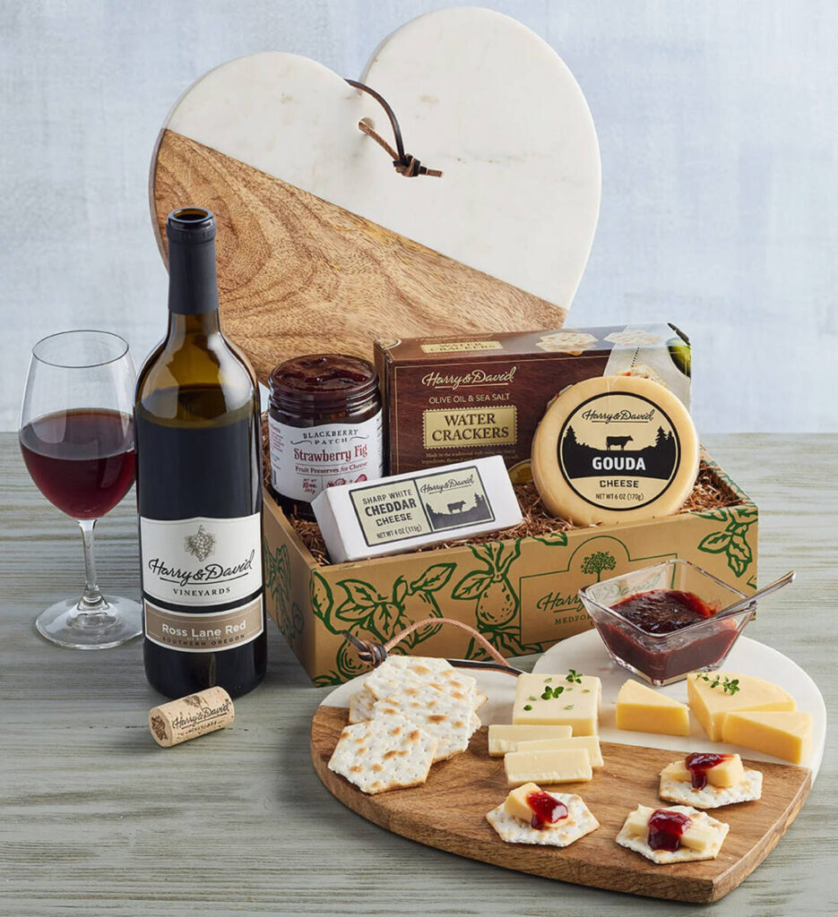 gifts for couples Valentines Day Cheese Gift with Wine