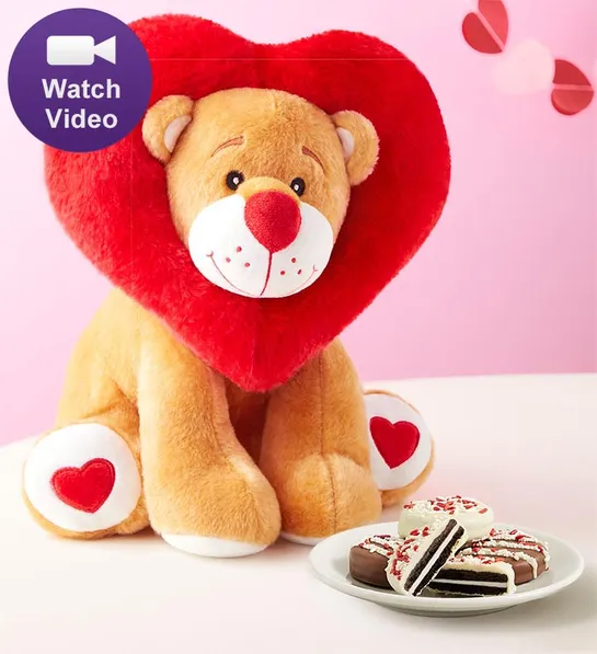 songs with valentine in the title Lion Heart Animated Plush With Sweet Treats