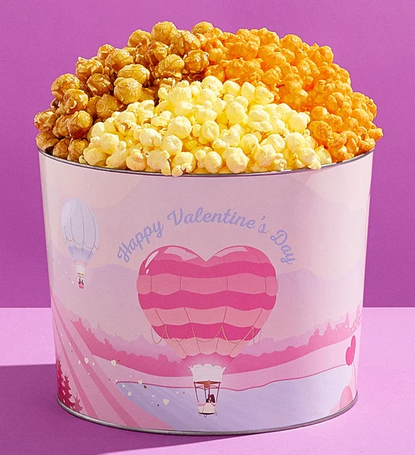 valentines day party Love Lifts Us Up Popcorn Tin