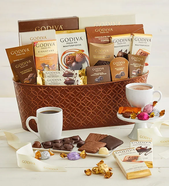 valentines gifts for her Godiva Gift Basket