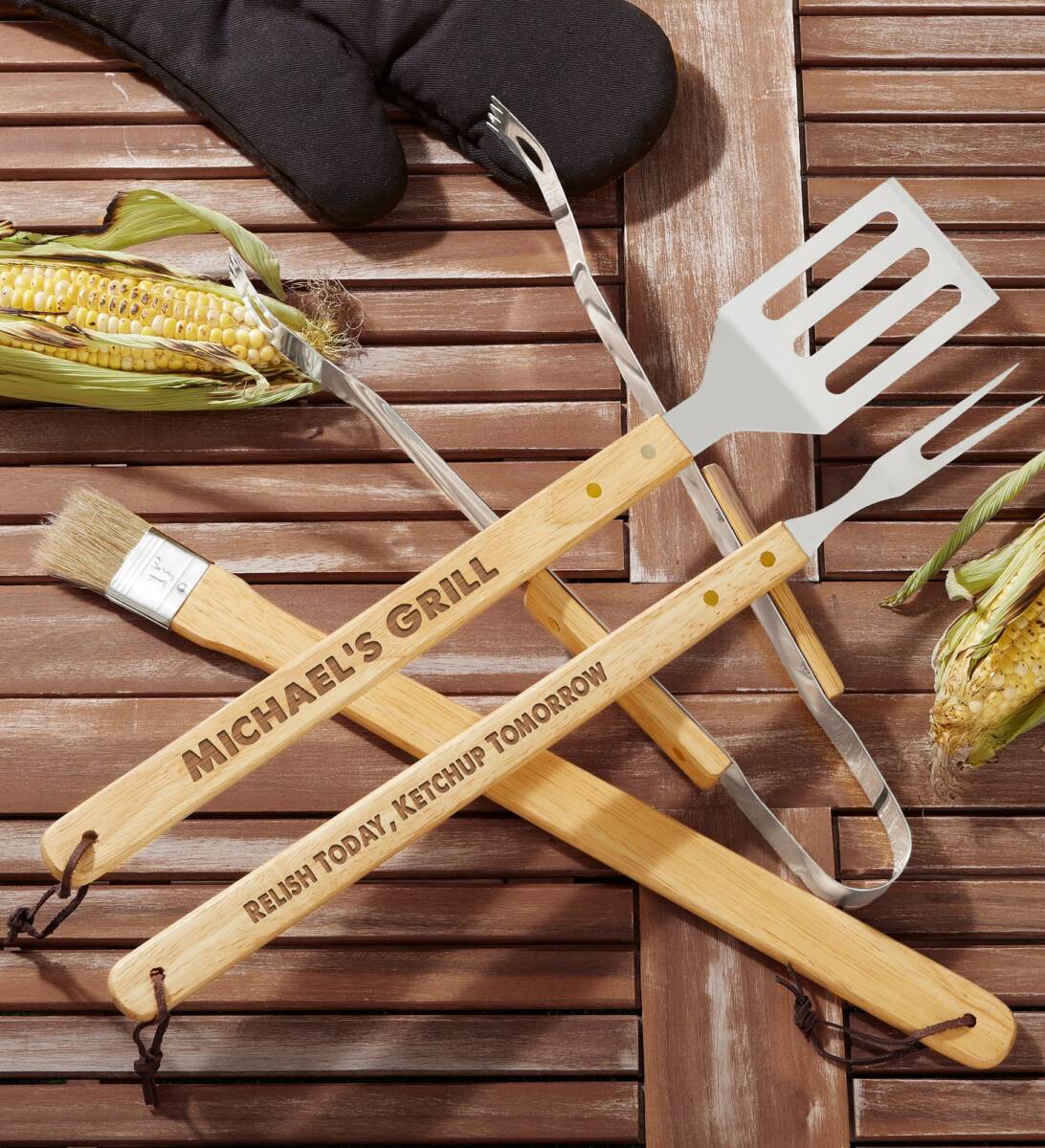 valentine's gift ideas for him Personalized BBQ Utensil Set