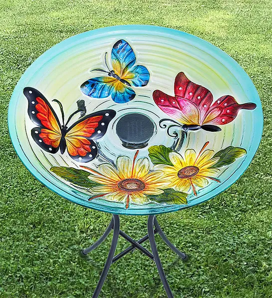 spring quotes Solar Butterfly Birdbath